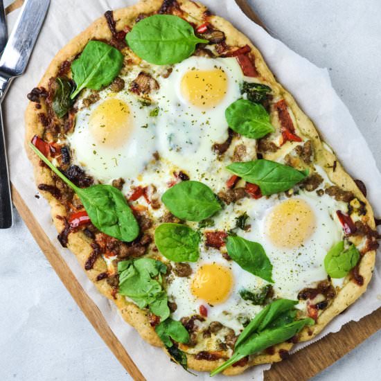 GF Focaccia Breakfast Pizza