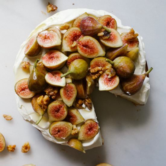 Honey Fig Cake with Whipped Cream