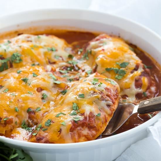 baked salsa chicken