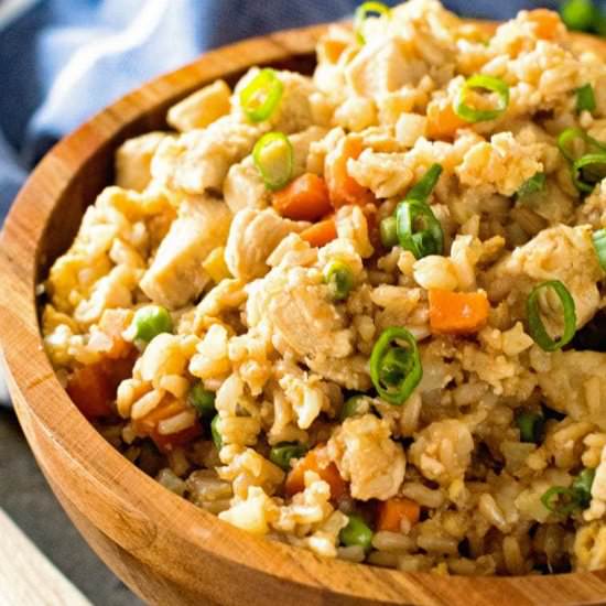 Cauliflower Fried Rice and Chicken