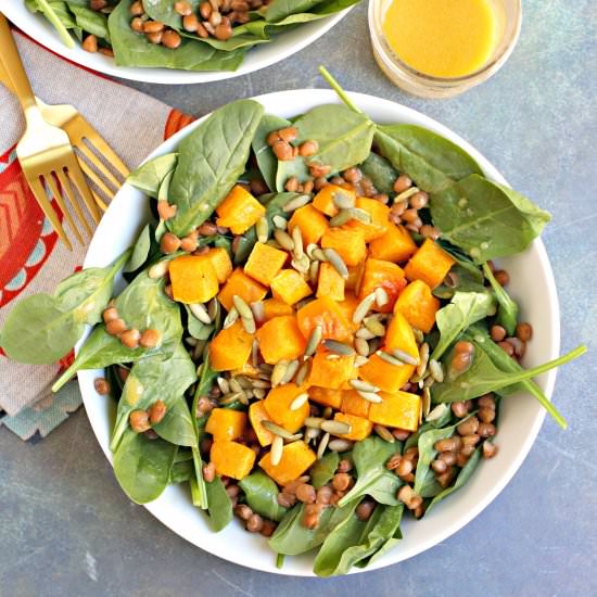Butternut Squash Spinach Salad