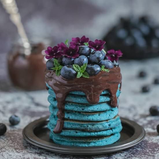 Butterfly pea flower pancakes