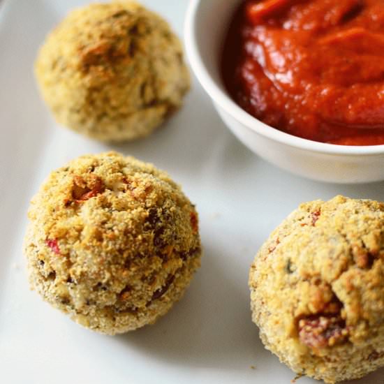Mushroom Mozzarella Risotto Balls