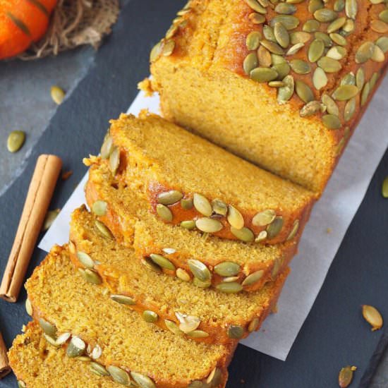 Eggless pumpkin bread