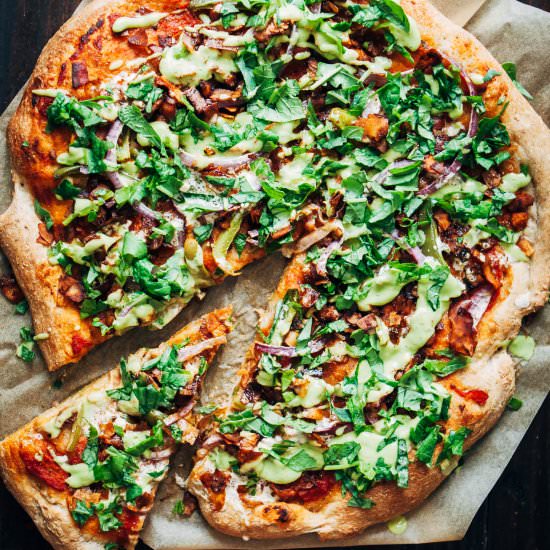 Vegan Bacon Ranch Pizza