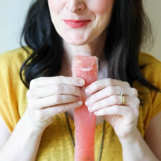 Rosé Strawberry Wine Pops