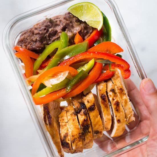 Healthy Chicken Fajitas Meal Prep