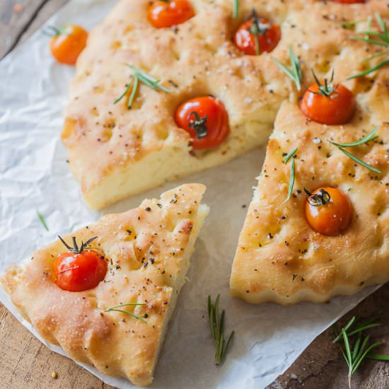 Cherry Tomato Vegan Focaccia