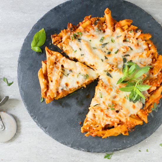 Leftover Pasta Pizza