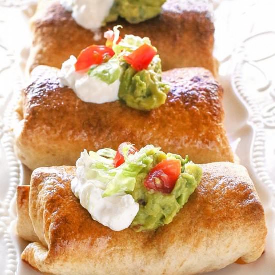 Baked Chicken Chimichangas