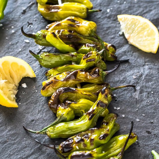 Grilled Shishito Peppers w/Lemon