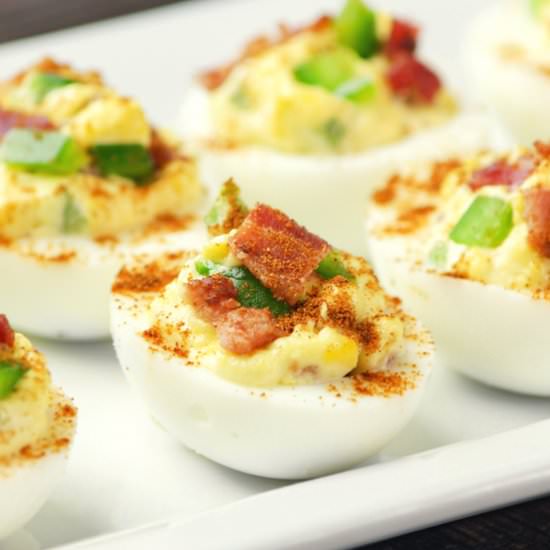 Deviled Eggs With Bacon And Jalapeño