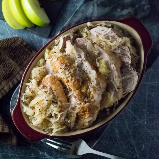 Crock Pot Pork and Sauerkraut