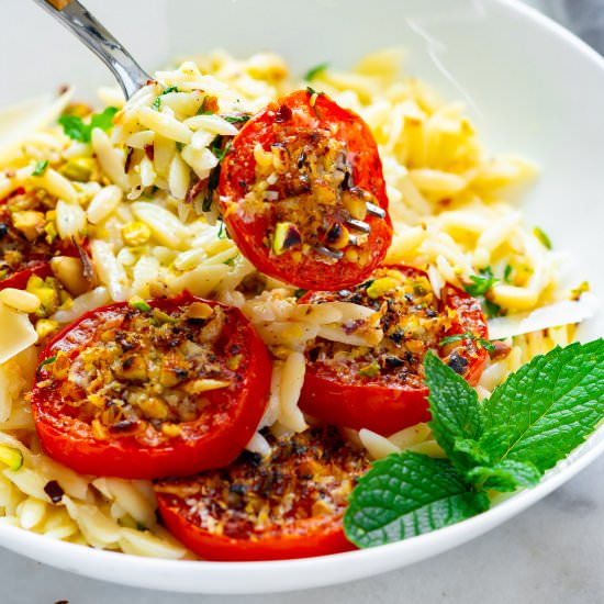 Roasted Tomatoes Orzo Pasta