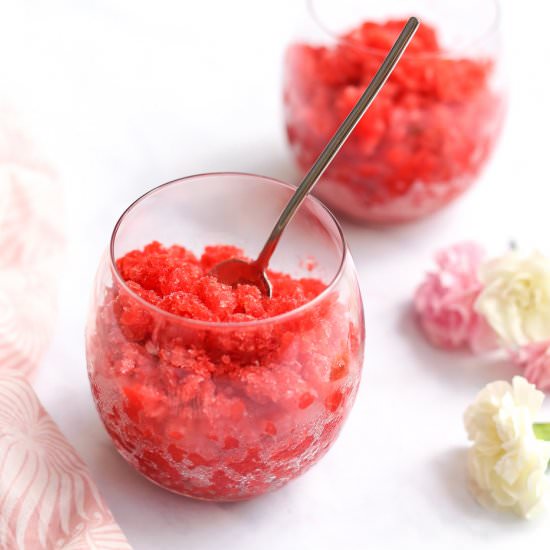 Strawberry Rosé Granita