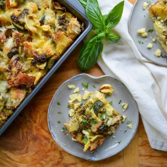 Squash & Pesto Breakfast Strata