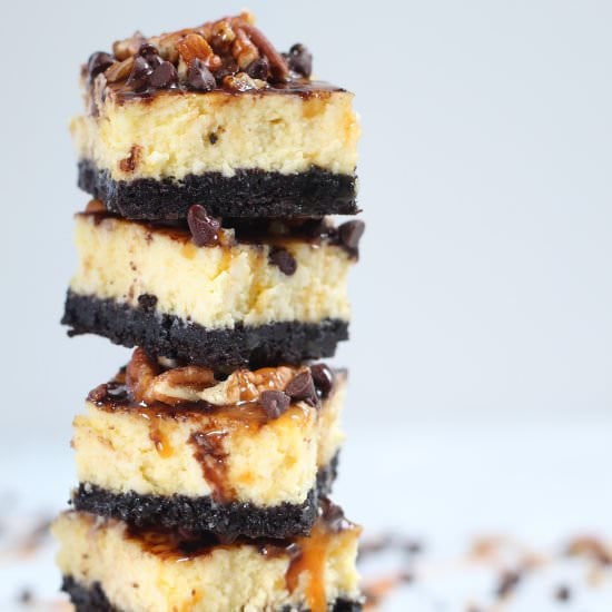 The Easiest Turtle Cheesecake Bars
