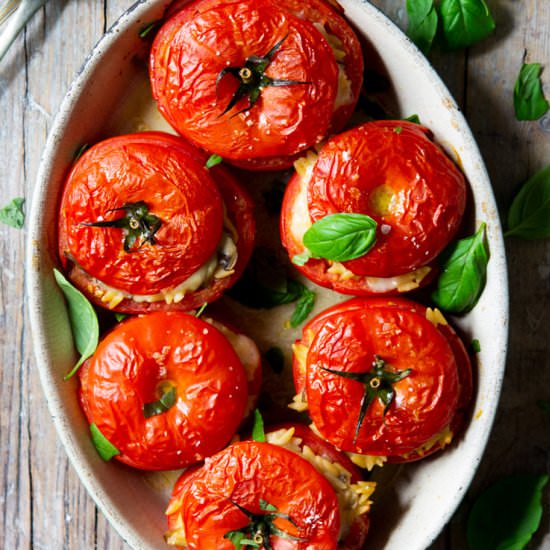 Baked Orzo Stuffed Tomatoes