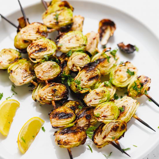 Grilled Brussel Sprouts Skewers