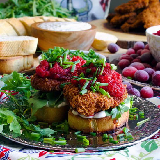 Fried Chicken with Cranberry Relish