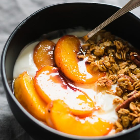 Peach Crisp Yogurt Bowls
