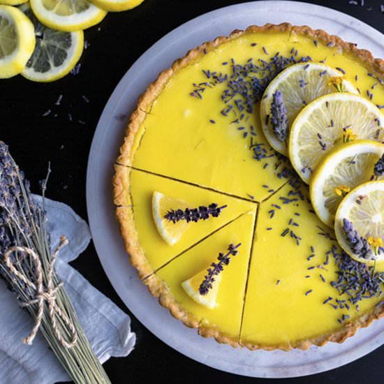 Lemon tart + lavender scented crust