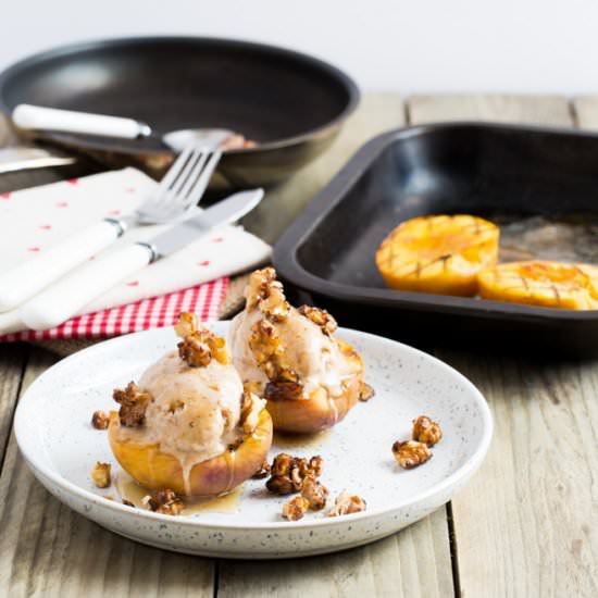 Roast Nectarines with “Nice” Cream