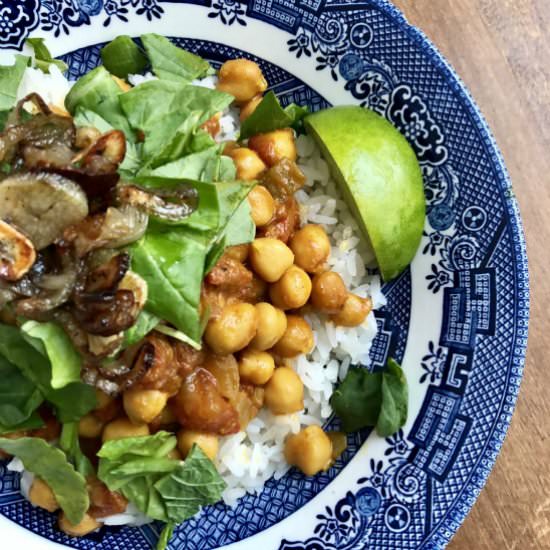 Chana Masala with Baby Greens