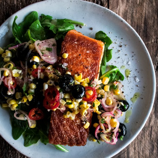 Seared Salmon with Corn Salsa