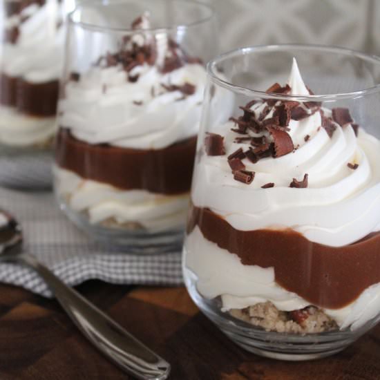 Creamy chocolate mousse trifles