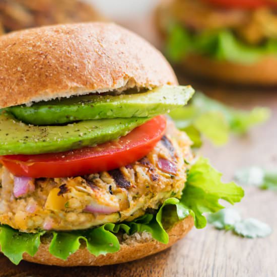 Spicy Vegan Chickpea Veggie Burgers