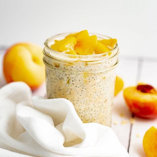 Peach Overnight Oats with Yogurt
