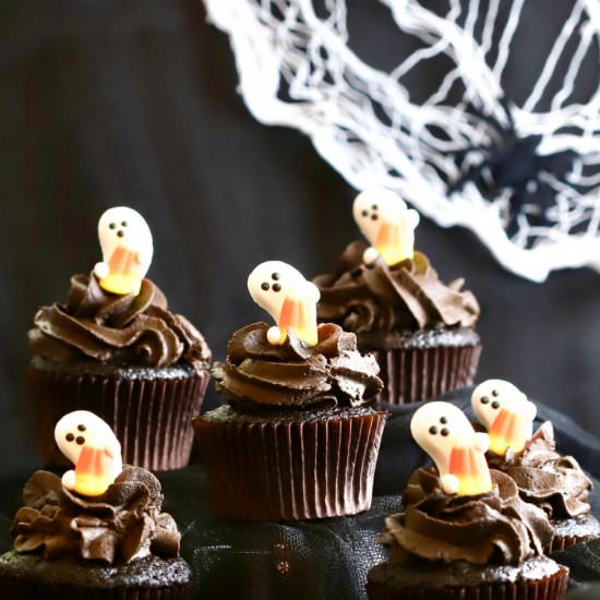 Easy Chocolate Halloween Cupcakes