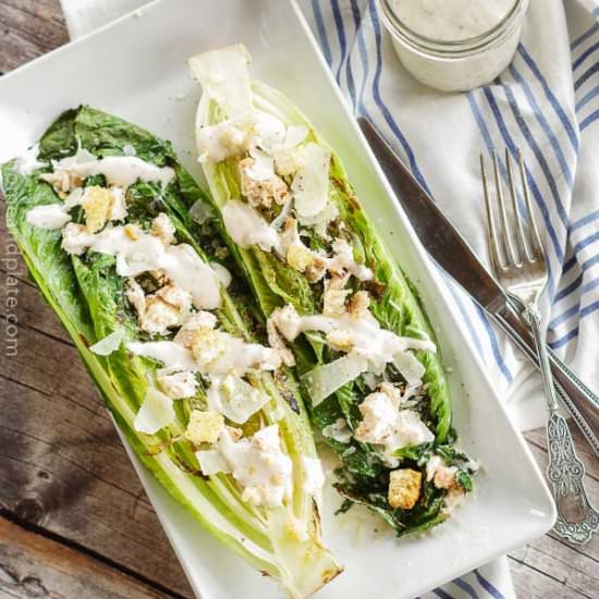 Skillet Grilled Romaine Hearts