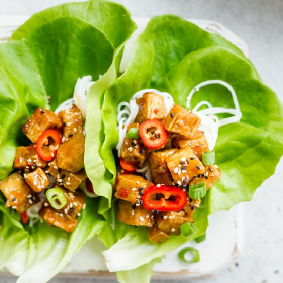 Sweet chili vegan lettuce wraps