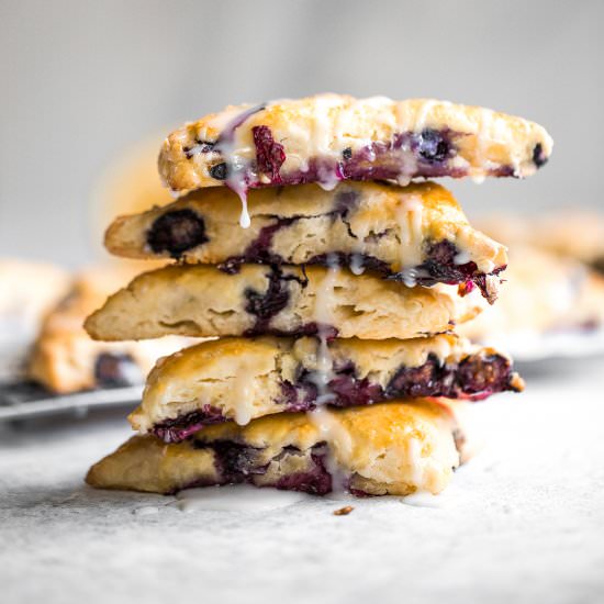 Glazed Lemon Blueberry Scones