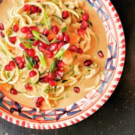 Peanut Zoodles & Pomegranate Jewels