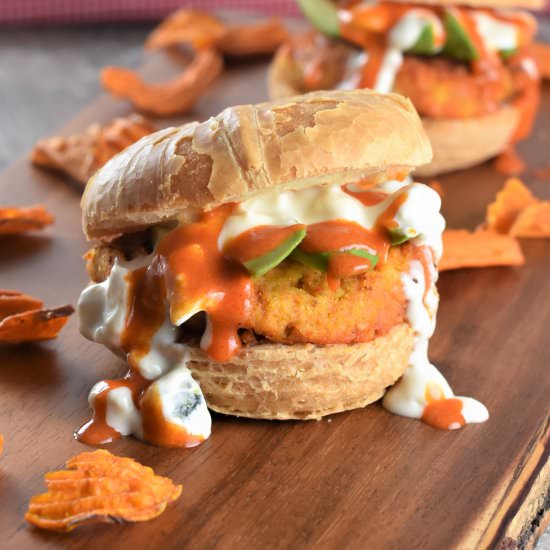 Buffalo Chickpea Burgers