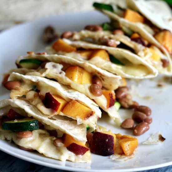 Cheesy Peach Quesadillas