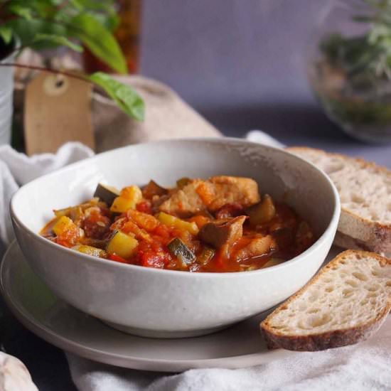 Meaty zucchini stew