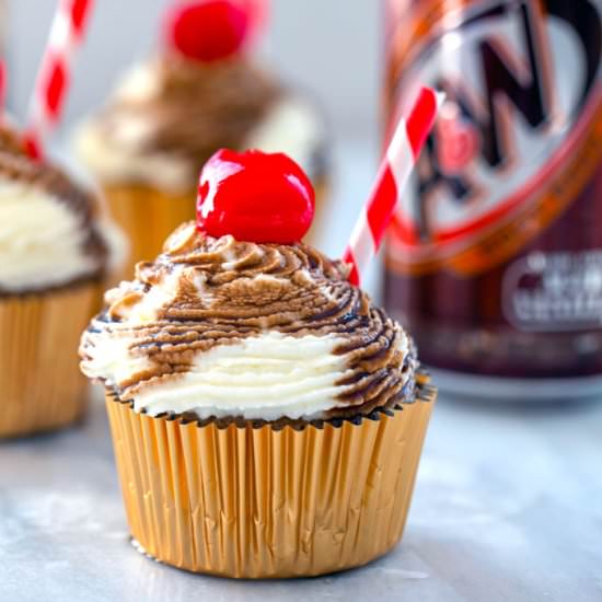 Root Beer Float Cupcakes