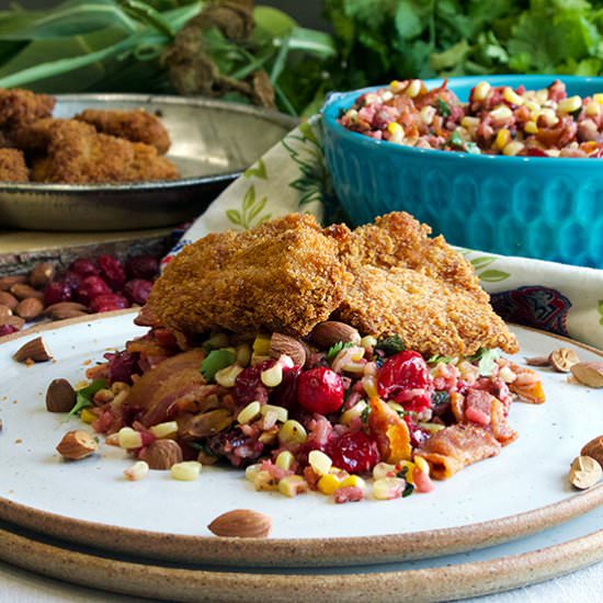 Cranberry Corn Fried chicken Salad