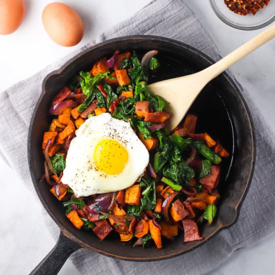 Kale, Bacon, & Sweet Potato Hash