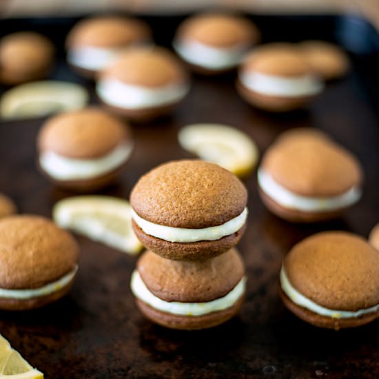 Lemon Ginger Cream Sandwich Cookies