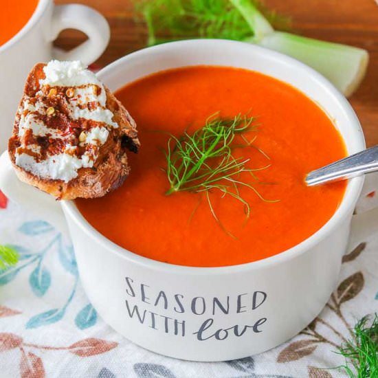 Red Pepper, Tomato & Fennel Soup