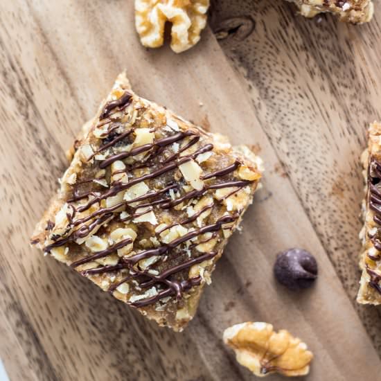 banana nut chocolate oat squares