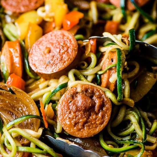 Sausage and Peppers with Zoodles
