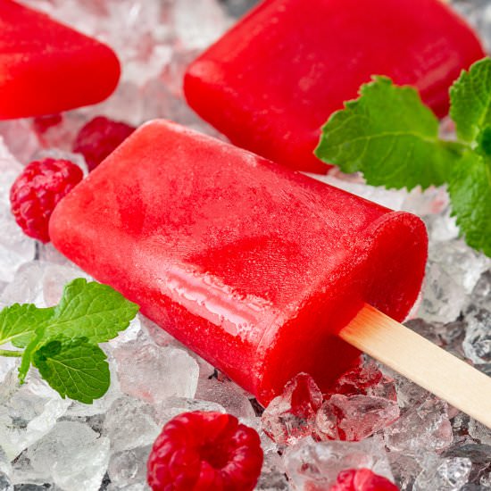 raspberry mint ice pops