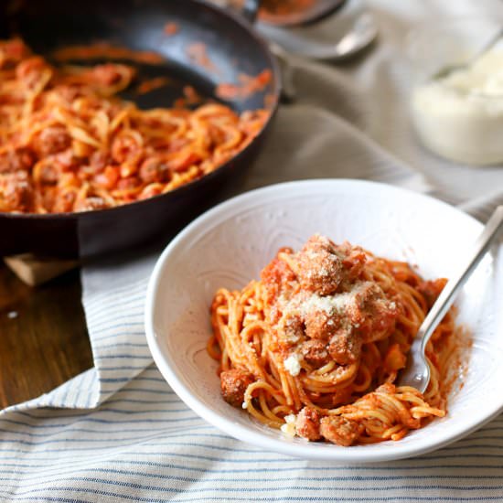 Weeknight Meatball Bolognese