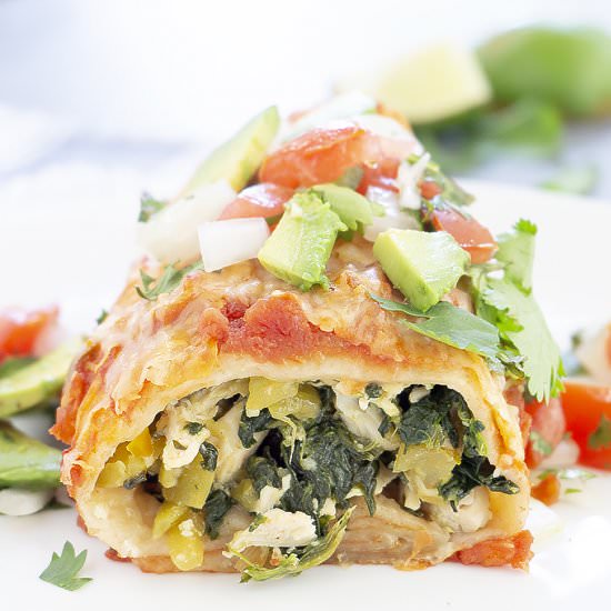 Chicken and Spinach Burritos